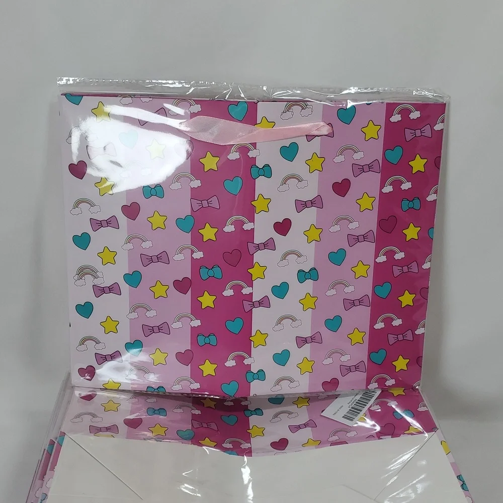 Kawaii Birthday Paper Gift Bag Bundle (12) Tissue Paper & Card Included